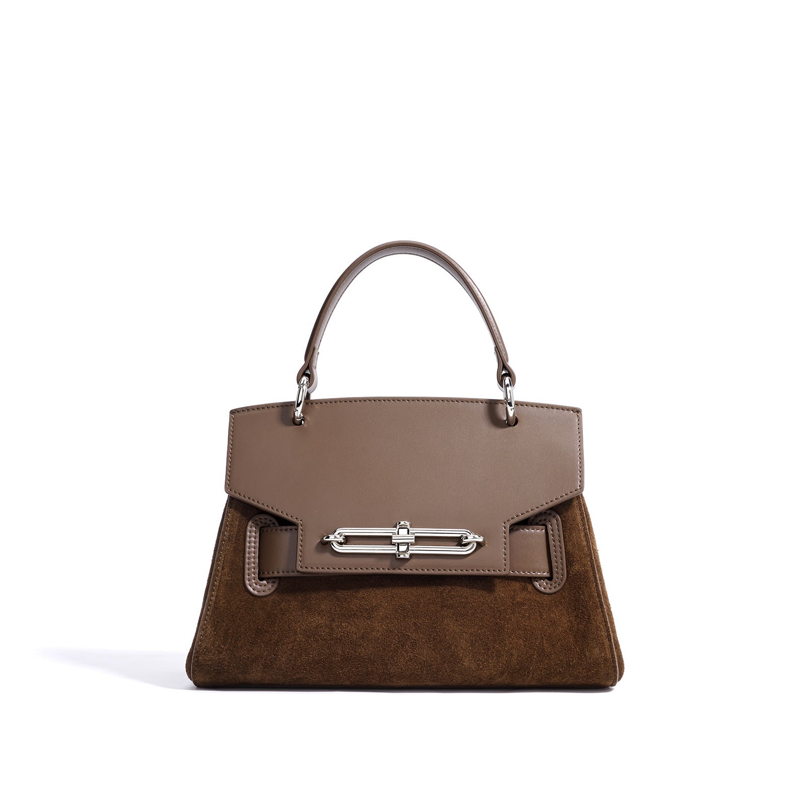 Sac à main luxe en cuir véritable à une épaule texturé format rabat pour femme