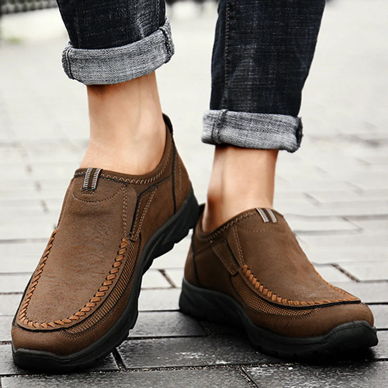 2026 Men's Casual Loafers Comfortable Slip On Rubber Sole Shoes