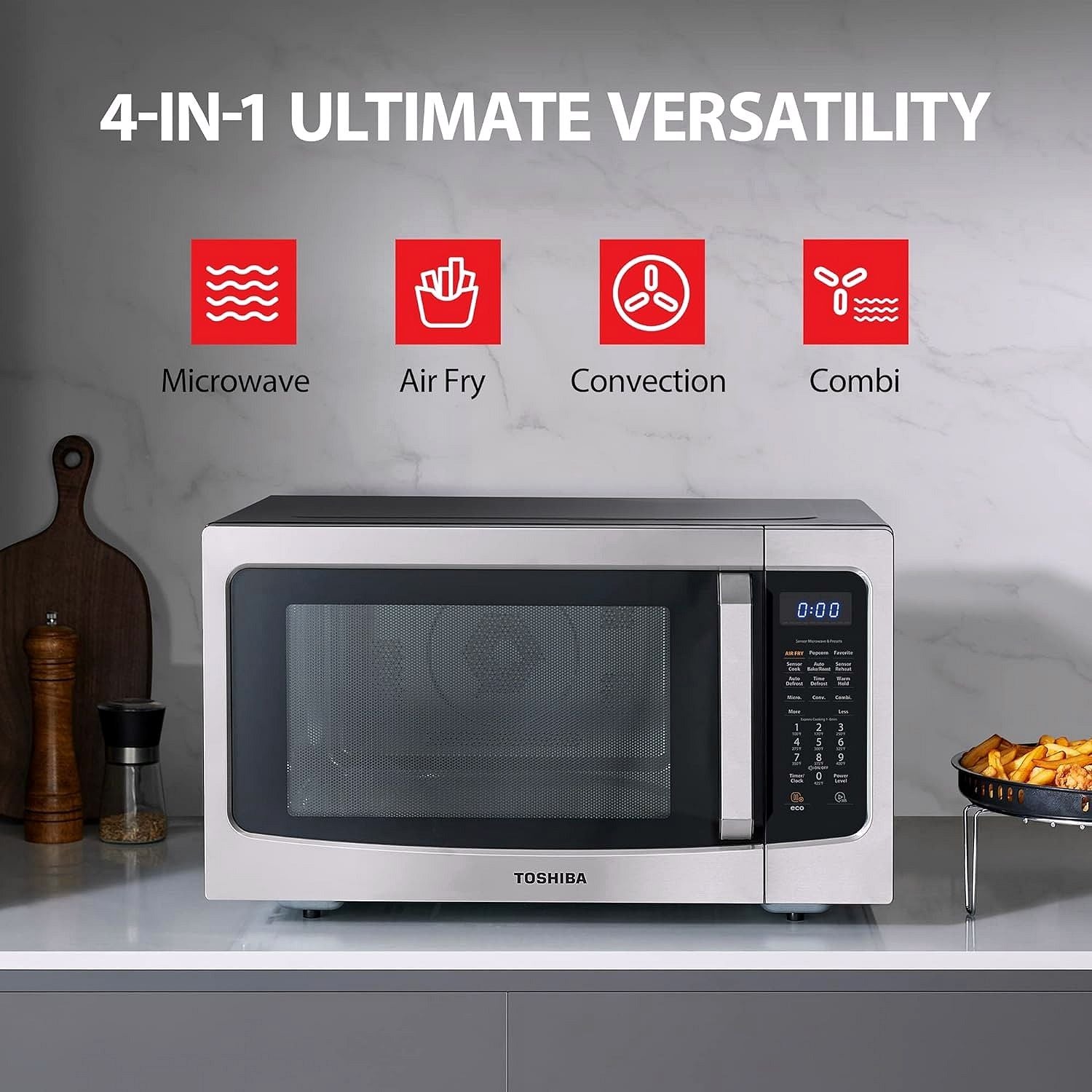 2026 TOSHIBA ML-EC42P(SS) Four micro-ondes combiné 4-en-1 pour plan de travail
