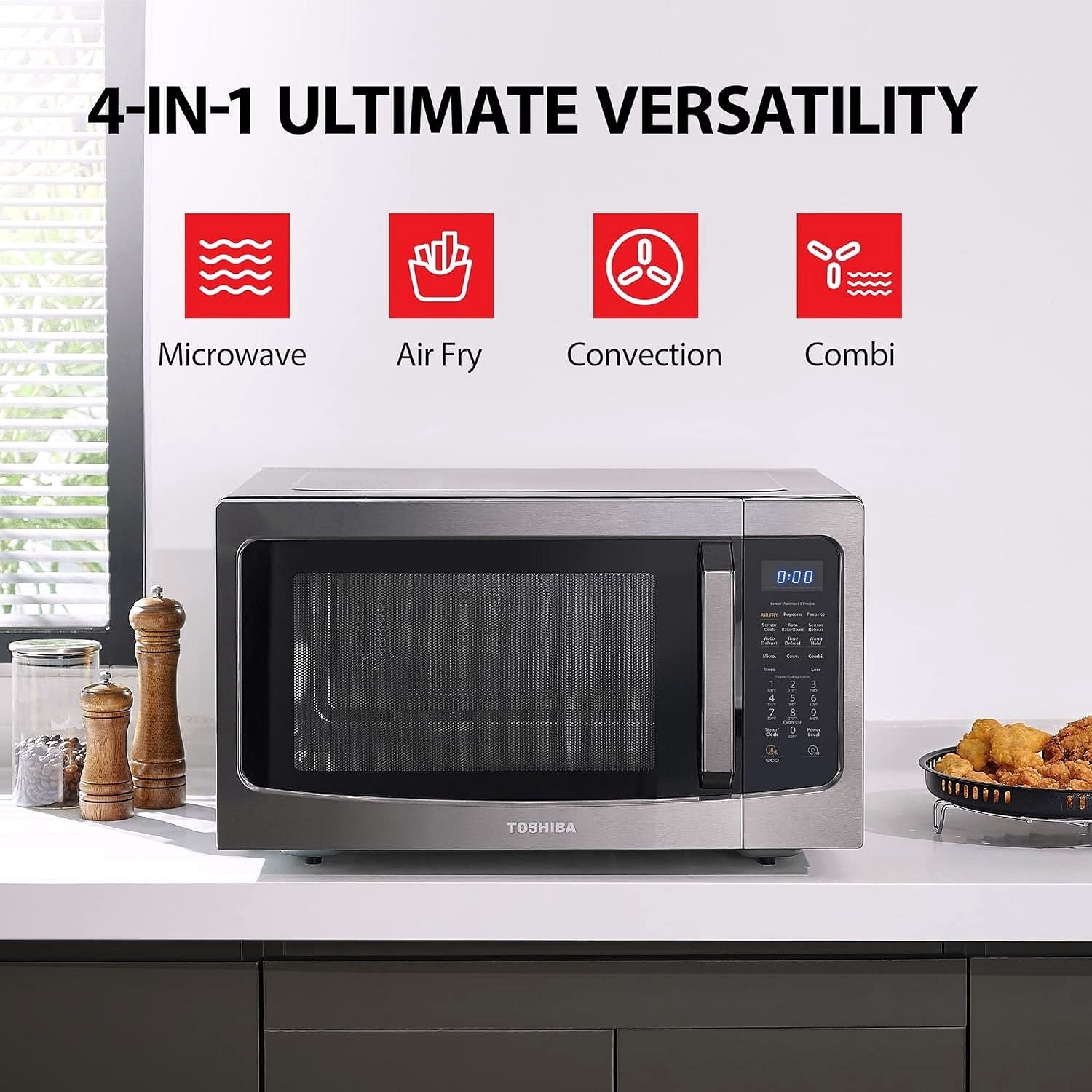 2026 TOSHIBA ML-EC42P(SS) Four micro-ondes combiné 4-en-1 pour plan de travail
