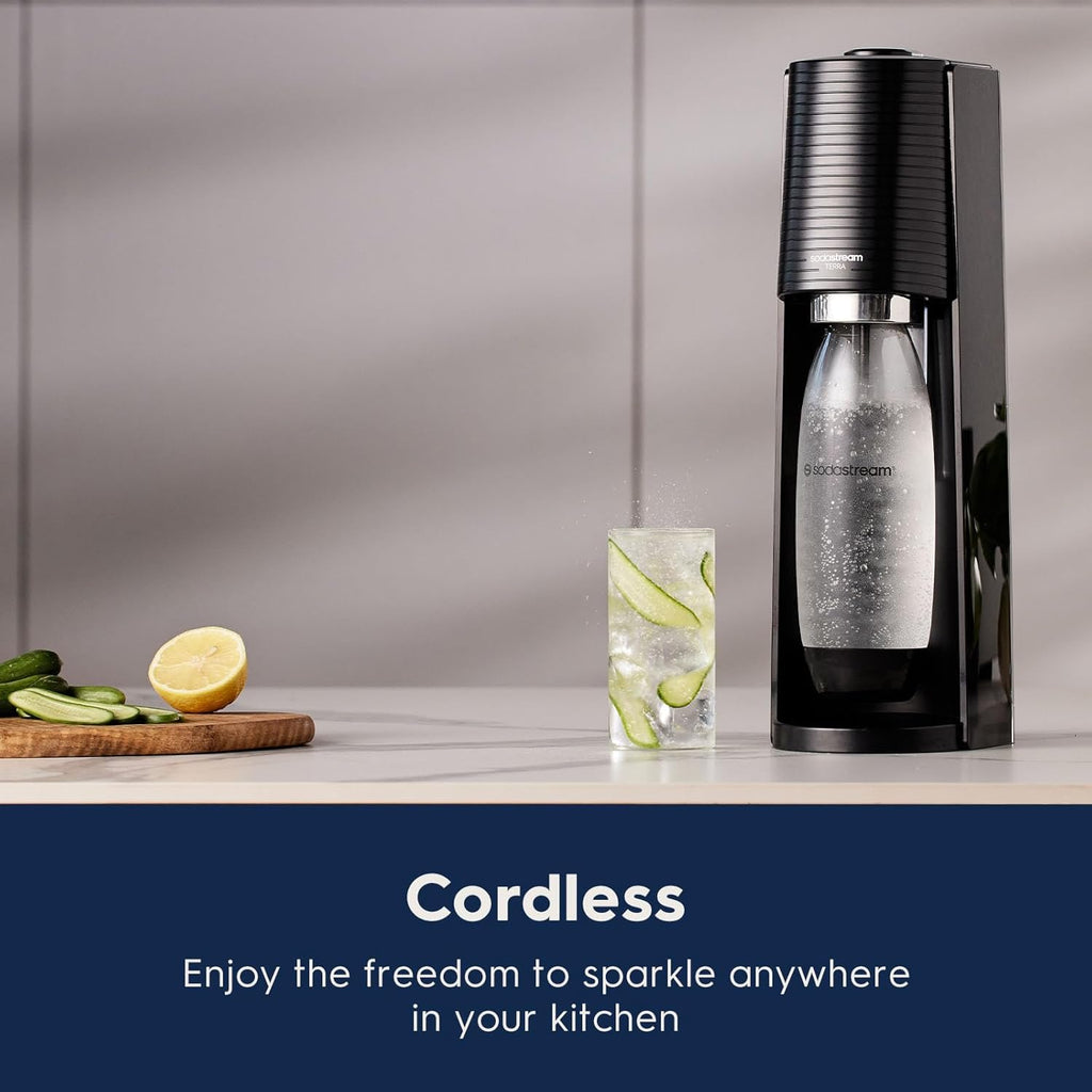 2026 2025 SodaStream Terra Machine à Eau Pétillante Bundle (Noir), avec CO2, Bouteilles Compatibles Lave-Vaisselle et Arômes Bubly Drops
