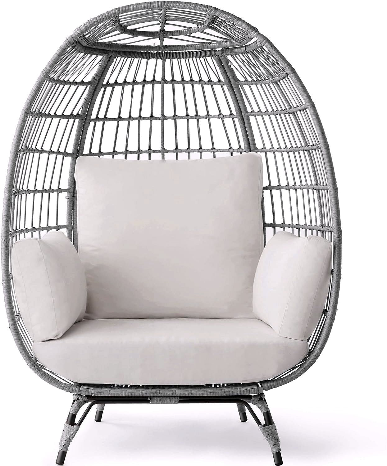 2026 Chaise à œuf en rotin Best Choice Products – Chaise longue surdimensionnée pour l'intérieur et l'extérieur, idéale pour la terrasse, le jardin et le salon