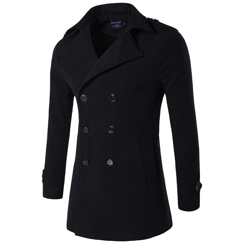 Trench-coat croisé élégant hiver classique pour homme