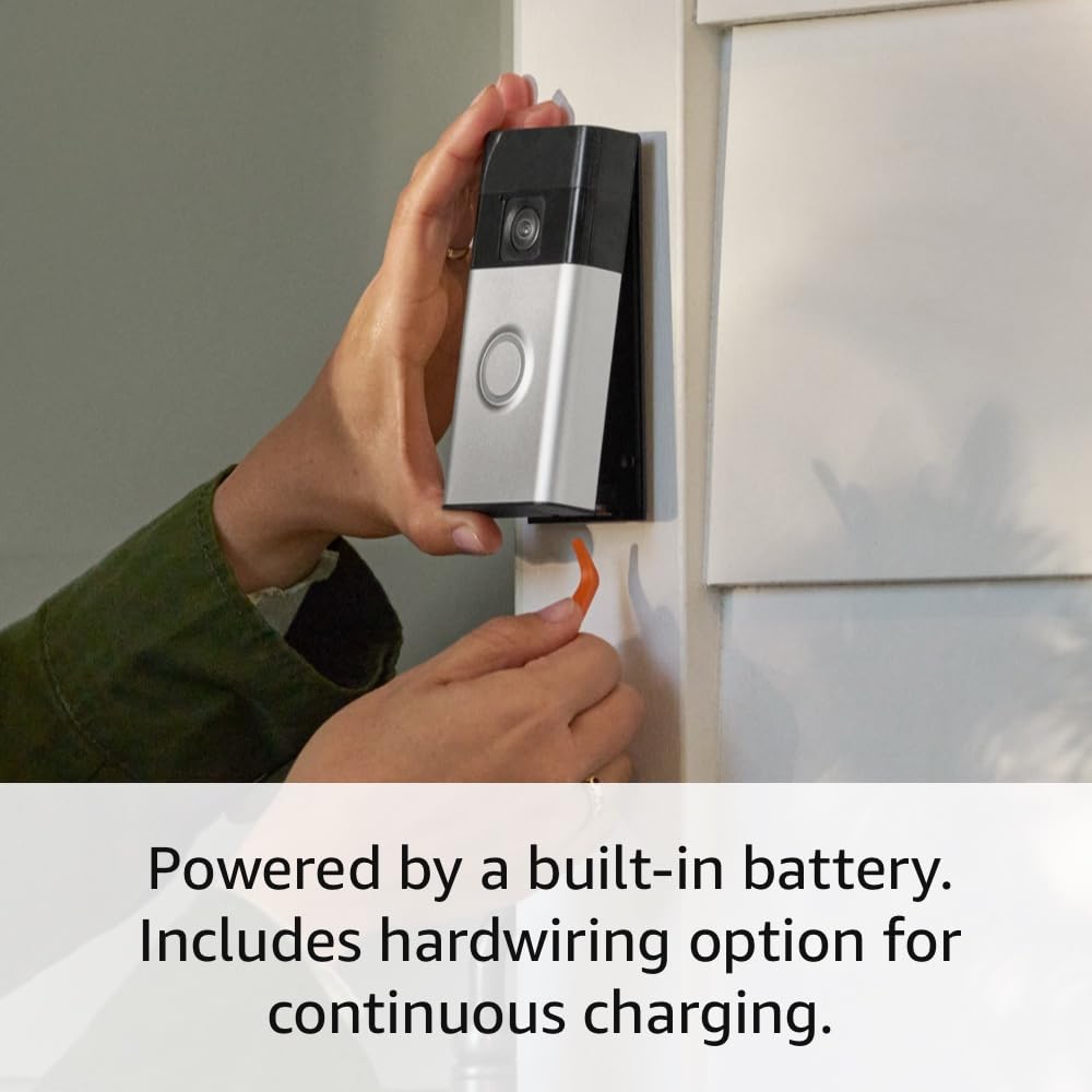2026 2025 Ring Sonnette Vidéo sur Batterie, Vidéo Plein Pied, Vue en Direct avec Audio Bidirectionnel et Détection de Mouvement (dernier modèle)