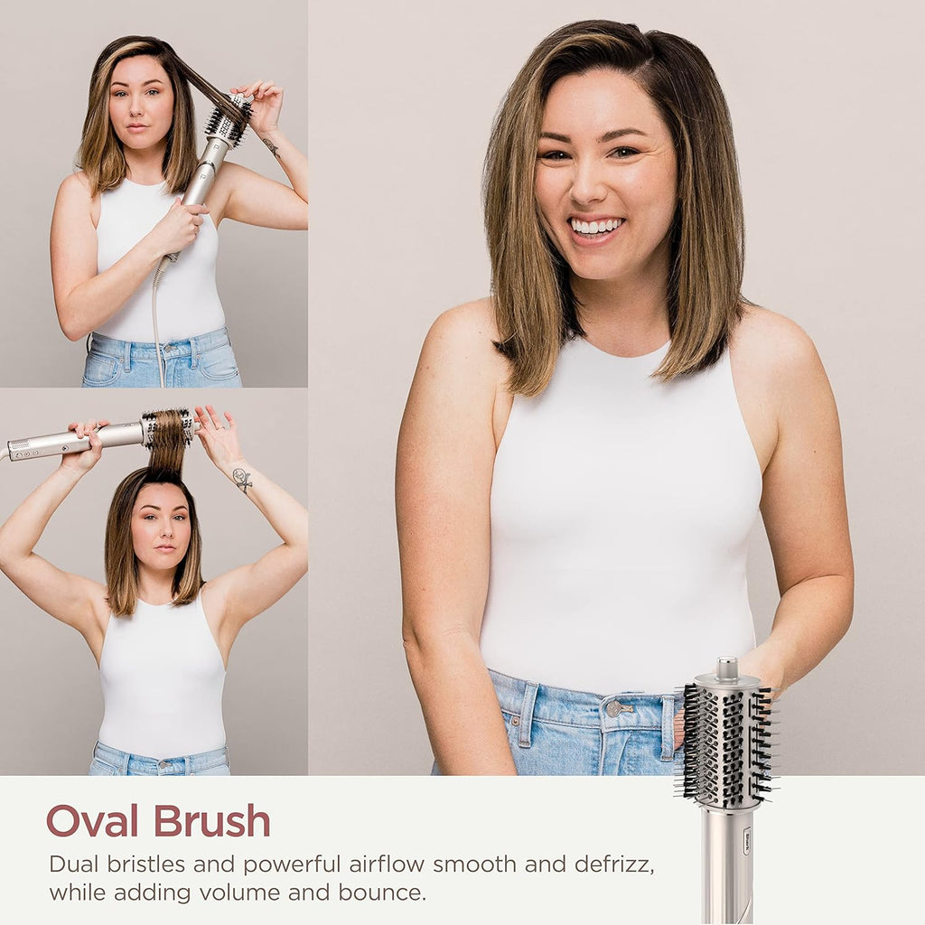 2026 2025 Système de coiffage et de séchage Shark HD430 FlexStyle, sèche-cheveux brosse puissant et multi-styler avec boucleurs Auto-Wrap, brosse plate, brosse ovale et embout concentrateur, coloris Stone