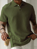 2026 Men's Classic Short Sleeve Button Collar Polo Shirt Smart Casual