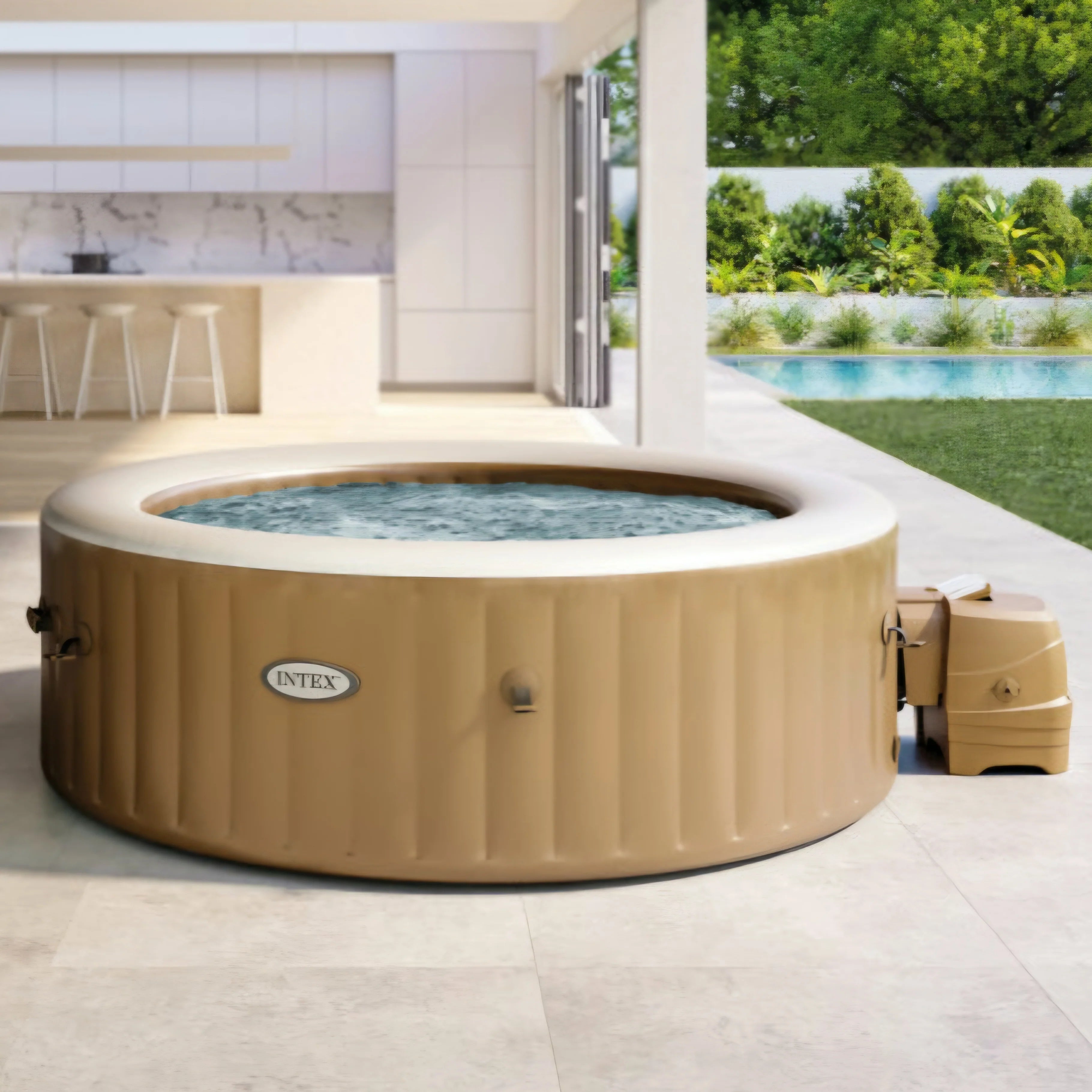 2026 2025 Intex PureSpa Bubble Massage 120-Düsen Aufblasbarer Whirlpool Spa-Set