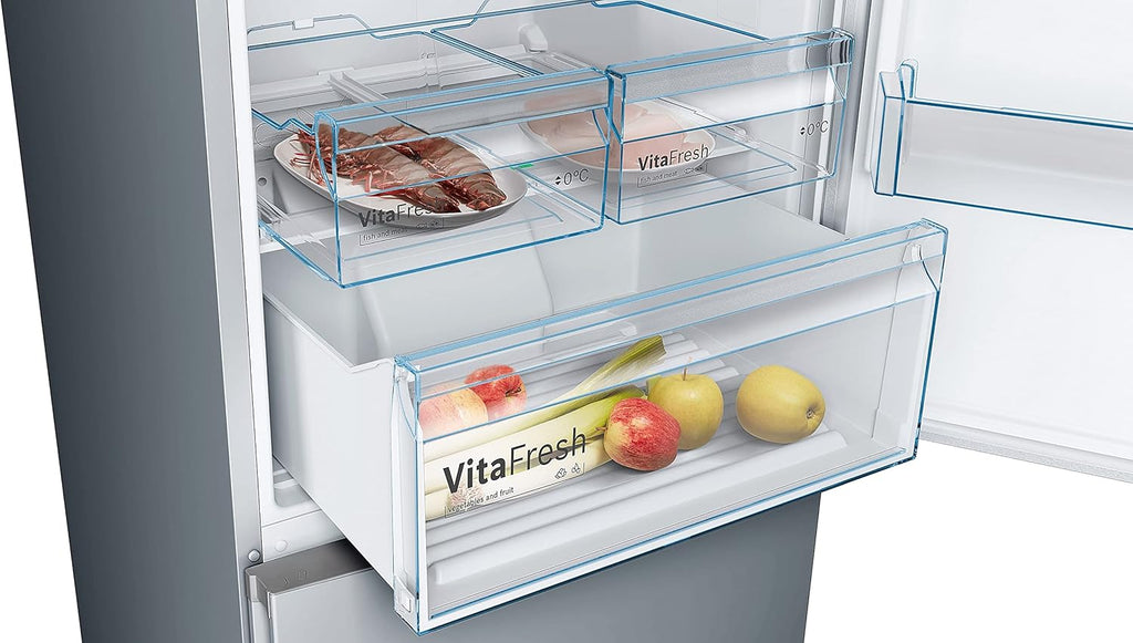 2026 2025 Bosch KGN49XLEA Série 4 – Réfrigérateur Combiné XXL, MultiAirflow, Tiroir VitaFresh, Édition Limitée Inox