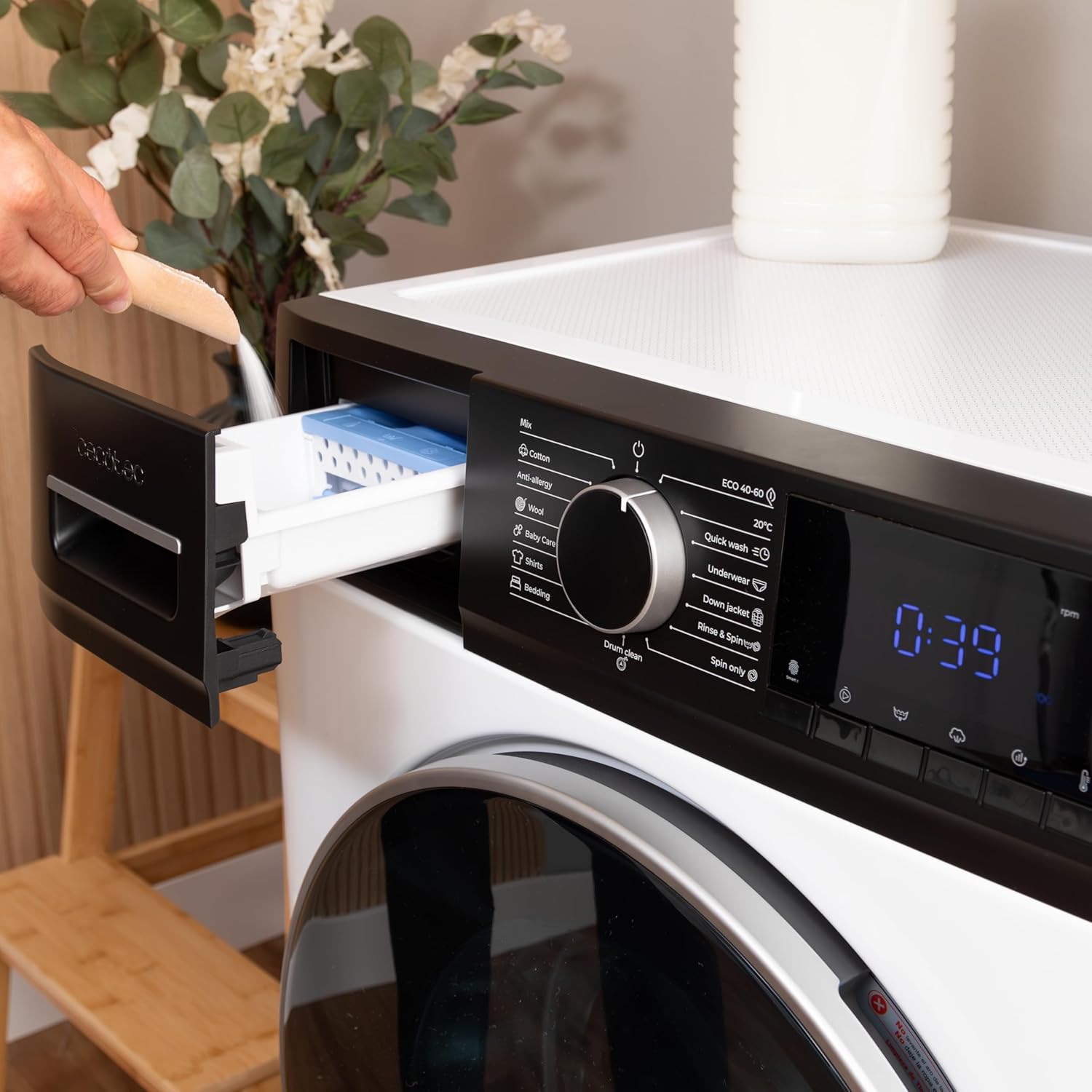 2026 Cecotec Lave-linge 10Kg Bolero DressCode 10610 Inverter Steel A. Chargement Frontale, 1400 RPM, Steam Max, Motor Inverter Plus, 15 Programmes, OnSmart, Stop&Go, Caoutchouc Antibactérien, Drum Clean