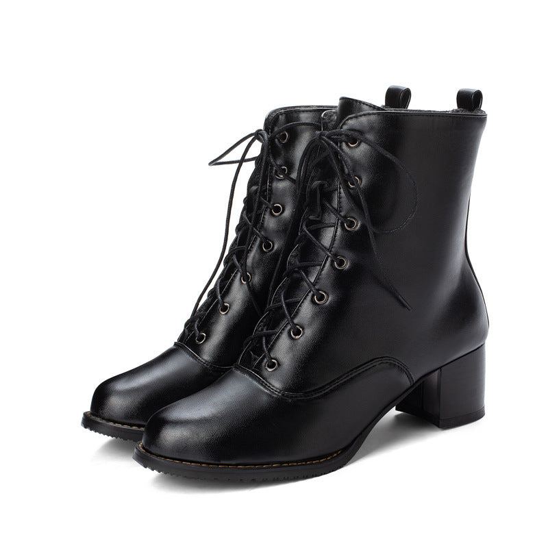 Bottines élégant talon épais bas martin all seasons pour femme