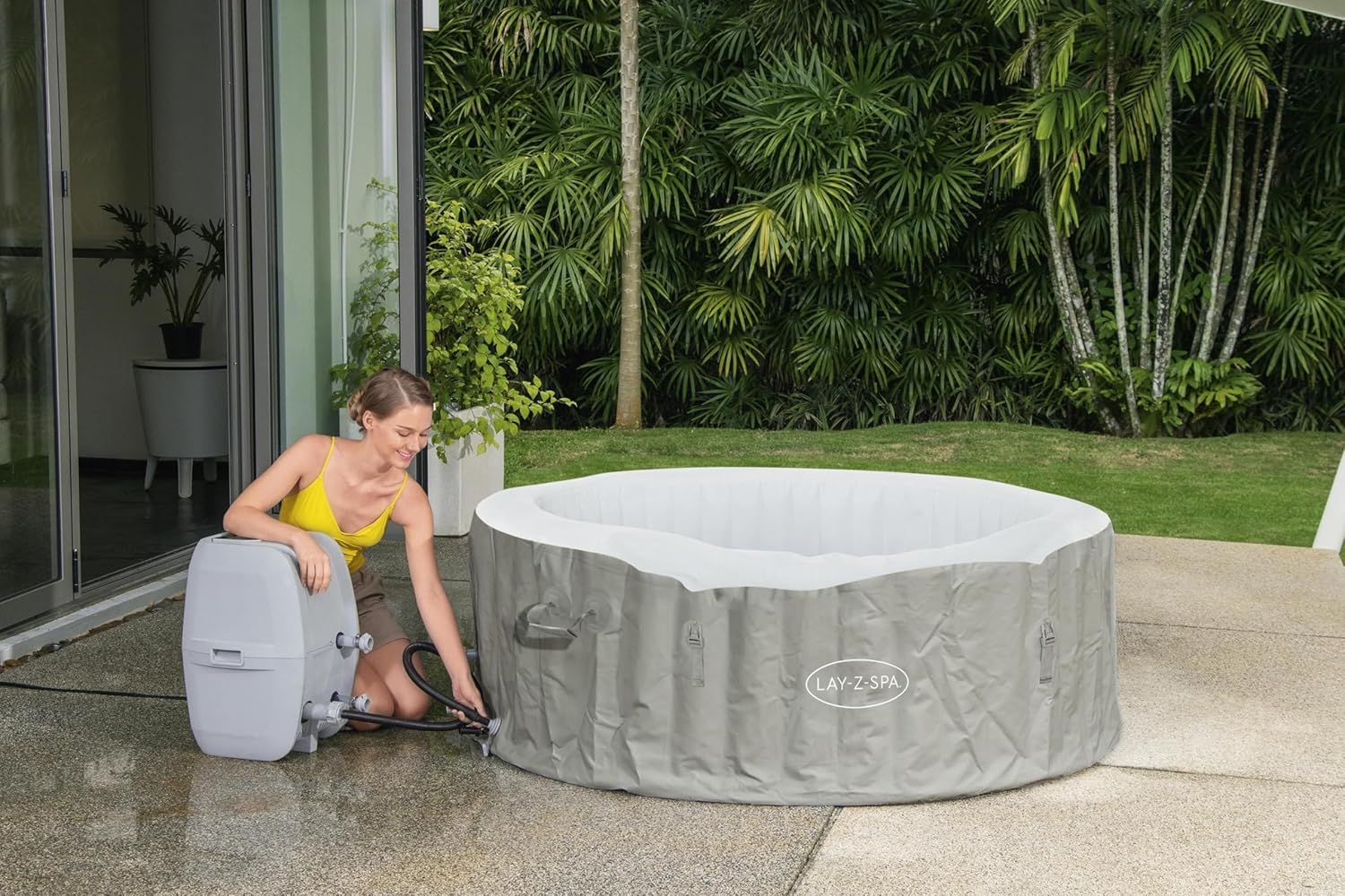 2026 Spa gonflable rond BESTWAY Lay-Z-Spa® Miami Airjet™ 2 - 4 personnes