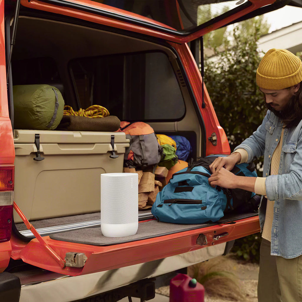 2026 2025 Sonos Move 2 – Enceinte Portable Intelligente Blanche avec Batterie 24 Heures, Bluetooth et Wi-Fi, Résistante à l’Eau, Son Stéréo Puissant et Commande Vocale
