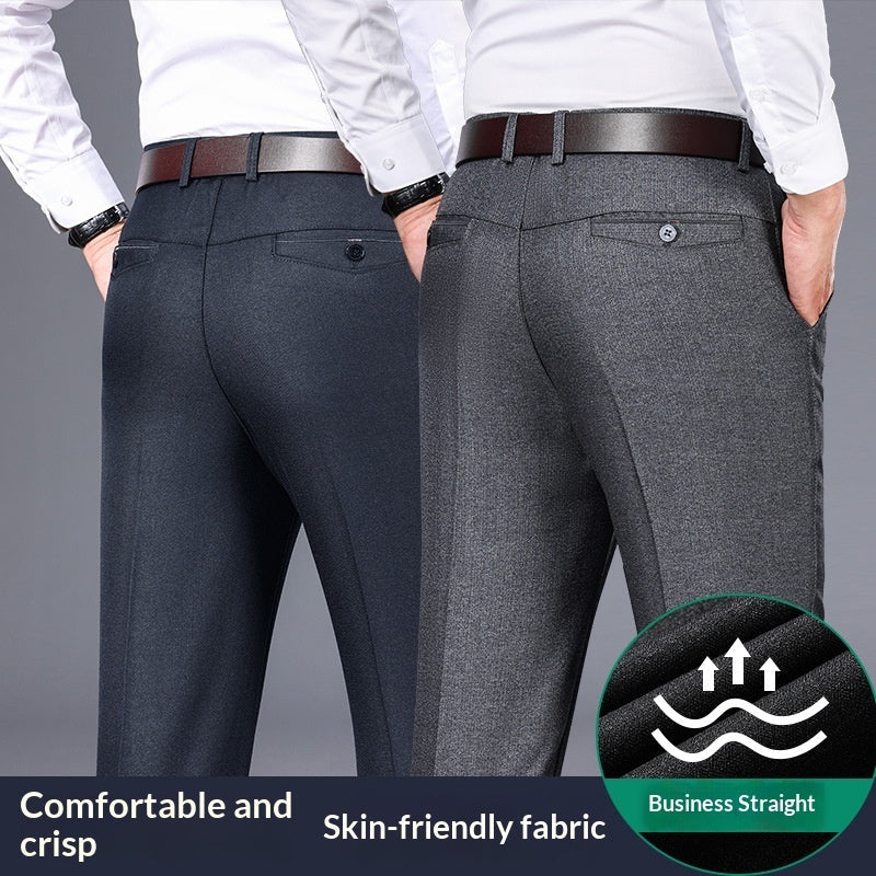 2026 Men's Business Straight Cut Winter Dress Trousers Comfortable Casual Style