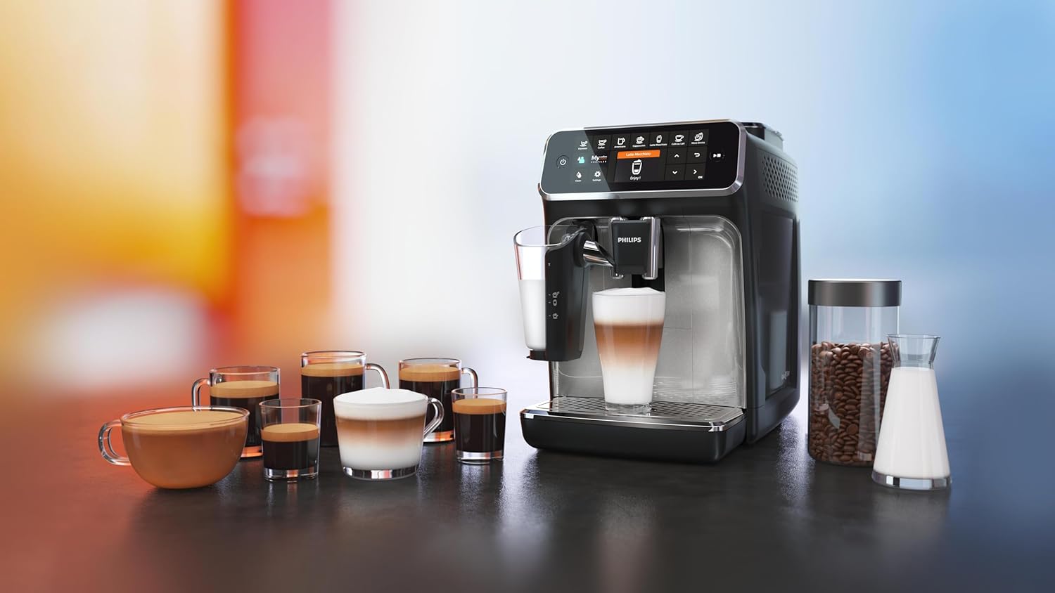 2026 Philips Série 5400 Machine Expresso - Café à Grain - LatteGo Mousseur à Lait, 12 Spécialités de Café, Affichage Intuitif, 4 Profils Utilisateur, Noir (EP5441/50)