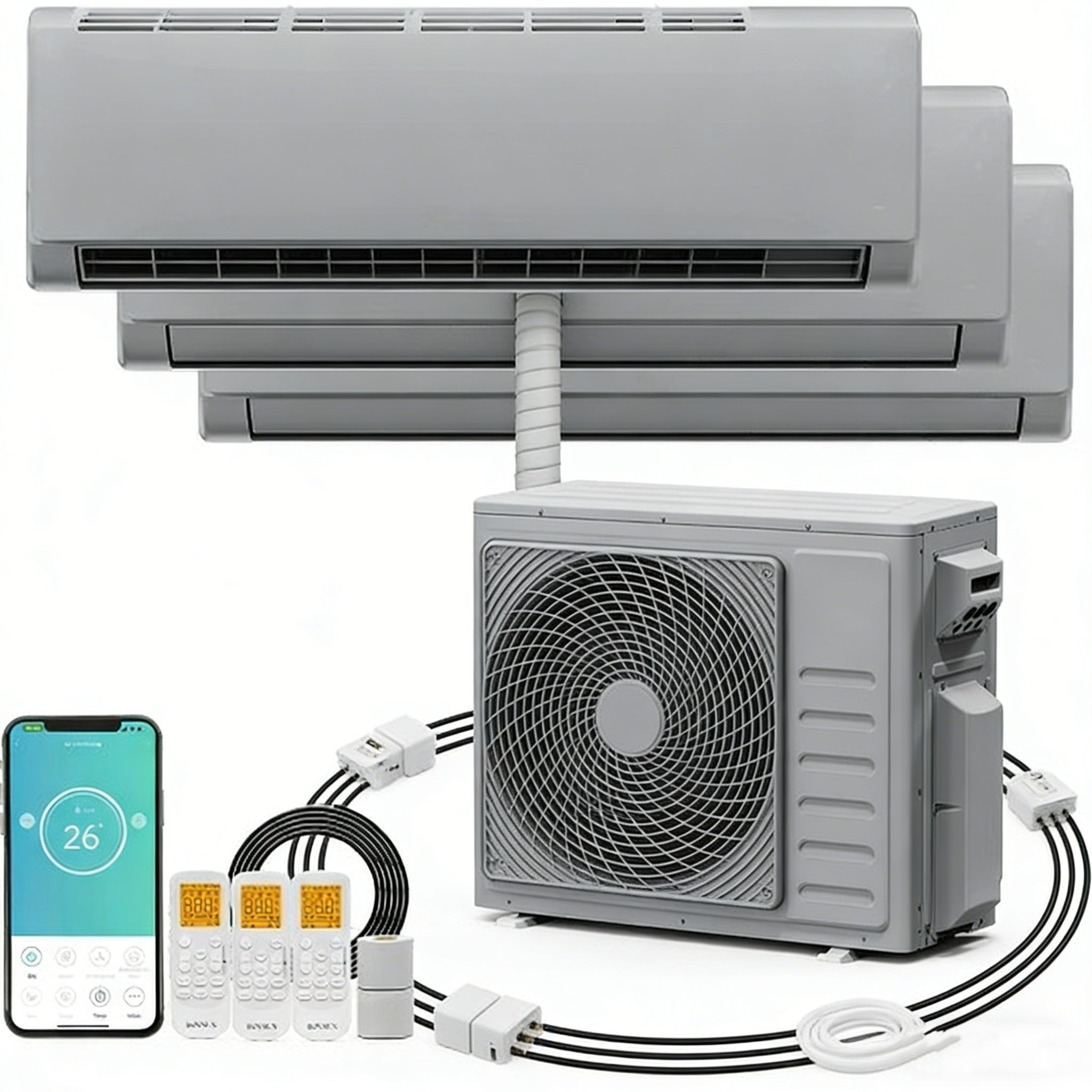2026 12,000 BTU 21 SEER2 230V Mini Split Air Conditioner with Heat Pump Ductless Inverter & Install Kit