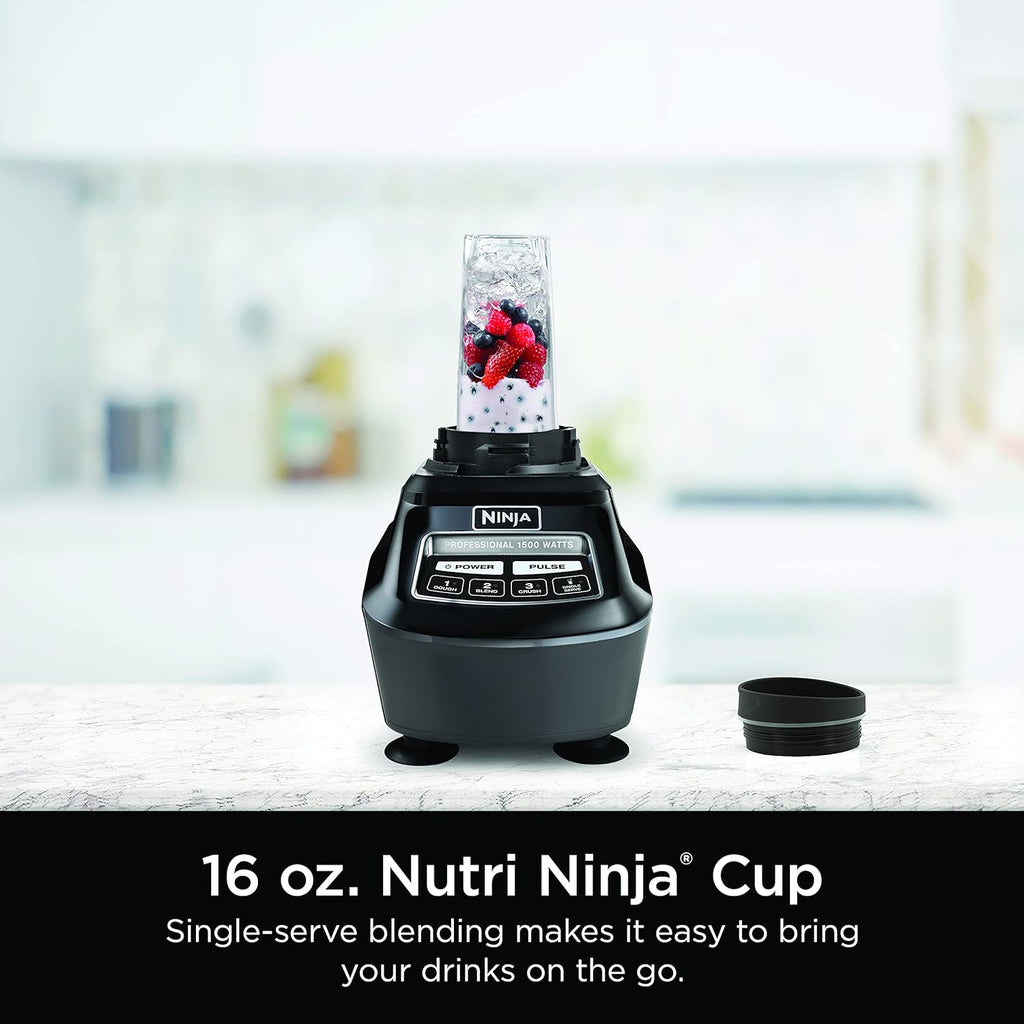 2026 2025 Ninja Mega Kitchen System, 1500W, Blender XL 72 oz et Robot Culinaire 8 Tasses avec (2) Gobelets To-Go 16 oz, Technologie Total Crushing - Smoothies, Glace Pilée, Purées, Pâte & Plus, Noir, BL770
