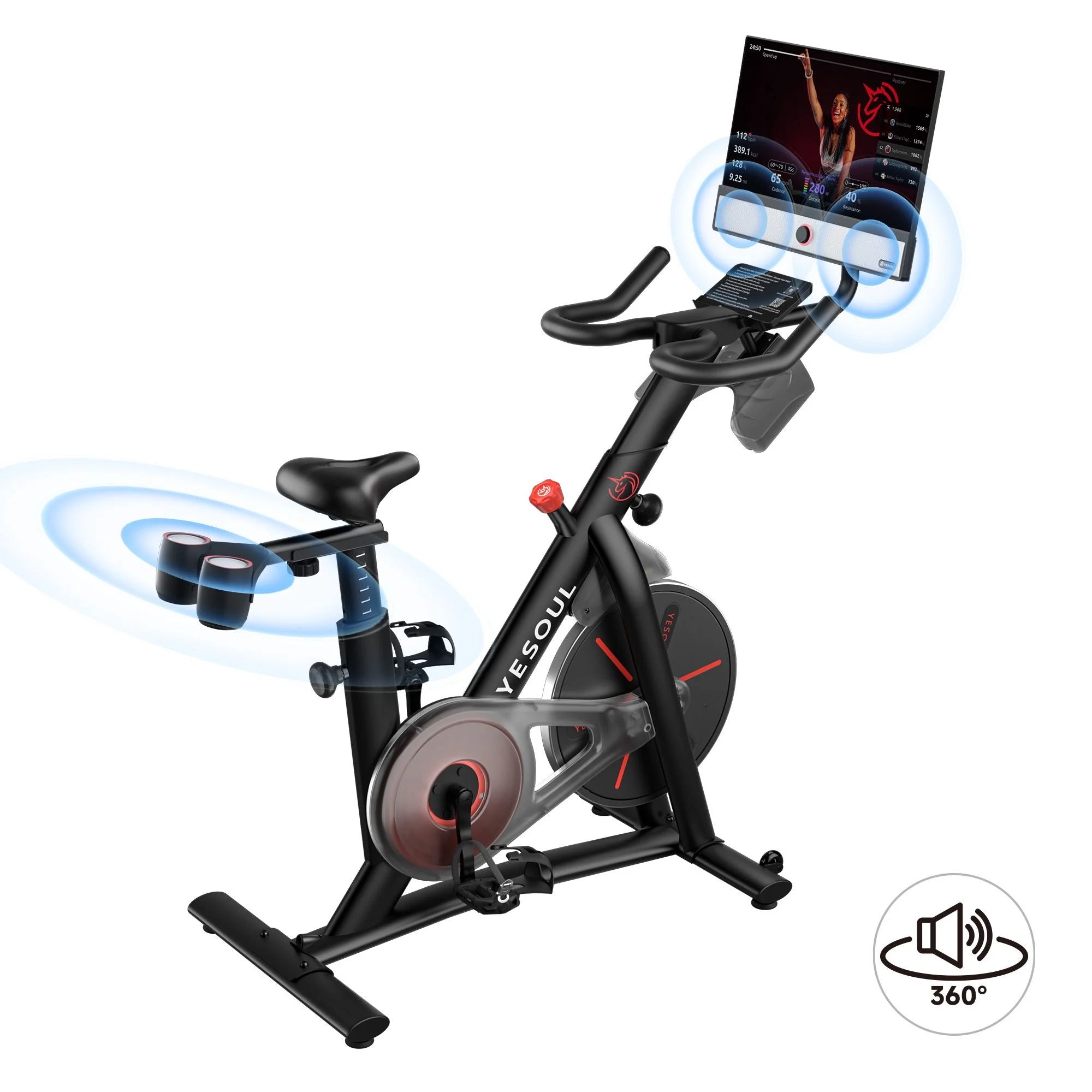 2026 2025 Vélo d’Intérieur Yesoul G1M Max avec Résistance Magnétique, Écran LCD et Siège Réglable - Vélo d’Exercice Silencieux à 16 Niveaux pour Salle de Sport à Domicile, Entraînement Cardio avec Connectivité APP
