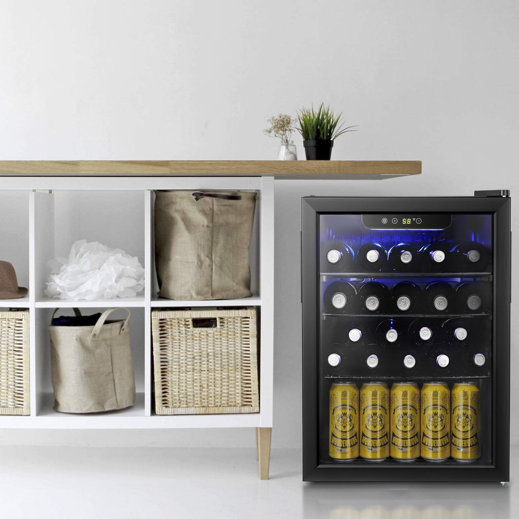 2026 Antarctic Star Weinkühler/-schrank für 36 Flaschen, Getränkekühlschrank, kleiner Mini-Weinkeller, Bier-/Sodabar-Kühlschrank, leiser Betrieb, Kompressor, Temperatureinstellung, freistehend, schwarz, 4,4 Kubikfuß