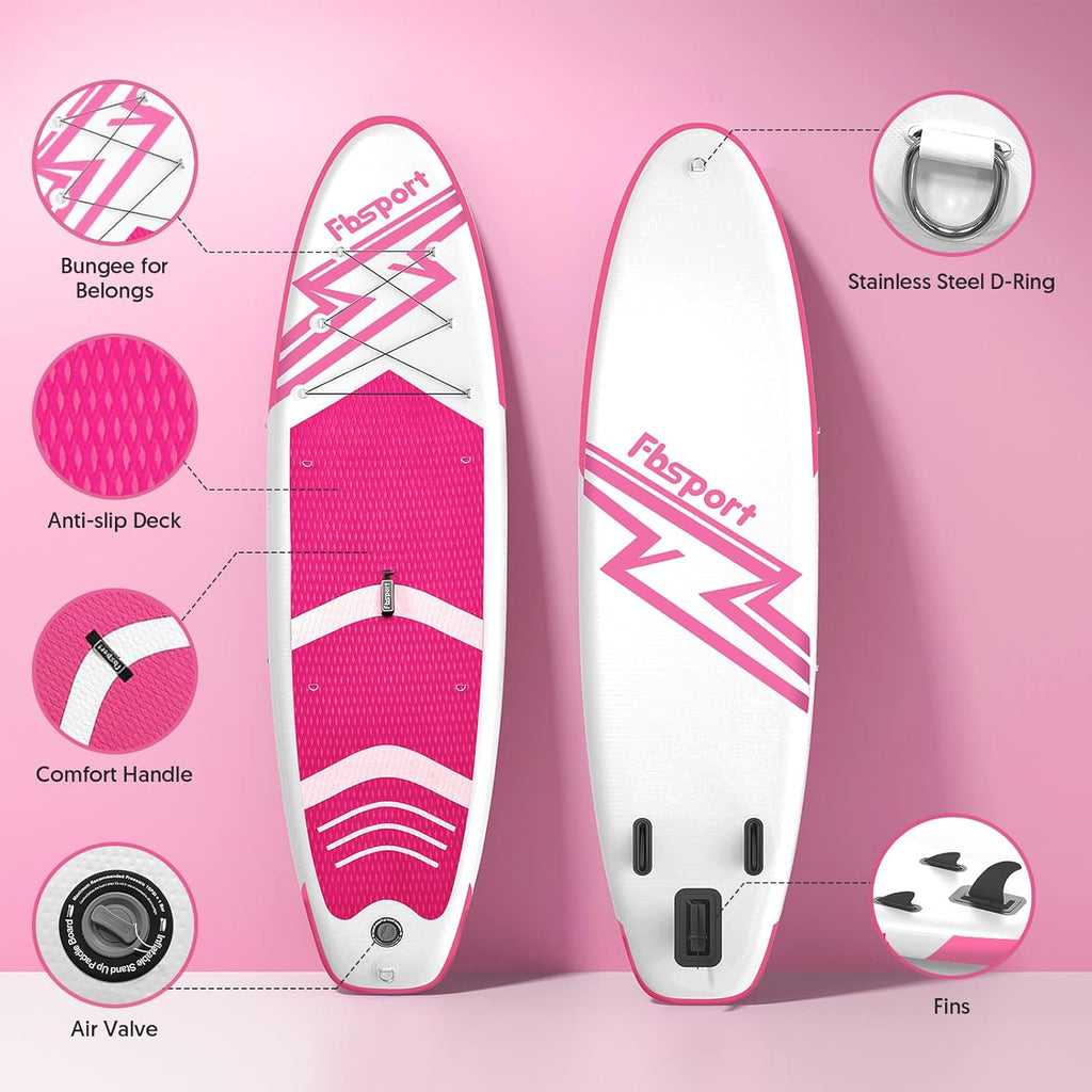 2026 Premium-Stand-Up-Paddle-Board, Yoga-Board mit strapazierfähigem SUP-Zubehör und Tragetasche | Breiter Stand, Surf-Kontrolle, rutschfestes Deck, Leine, Paddel und Pumpe für Jugendliche und Erwachsene