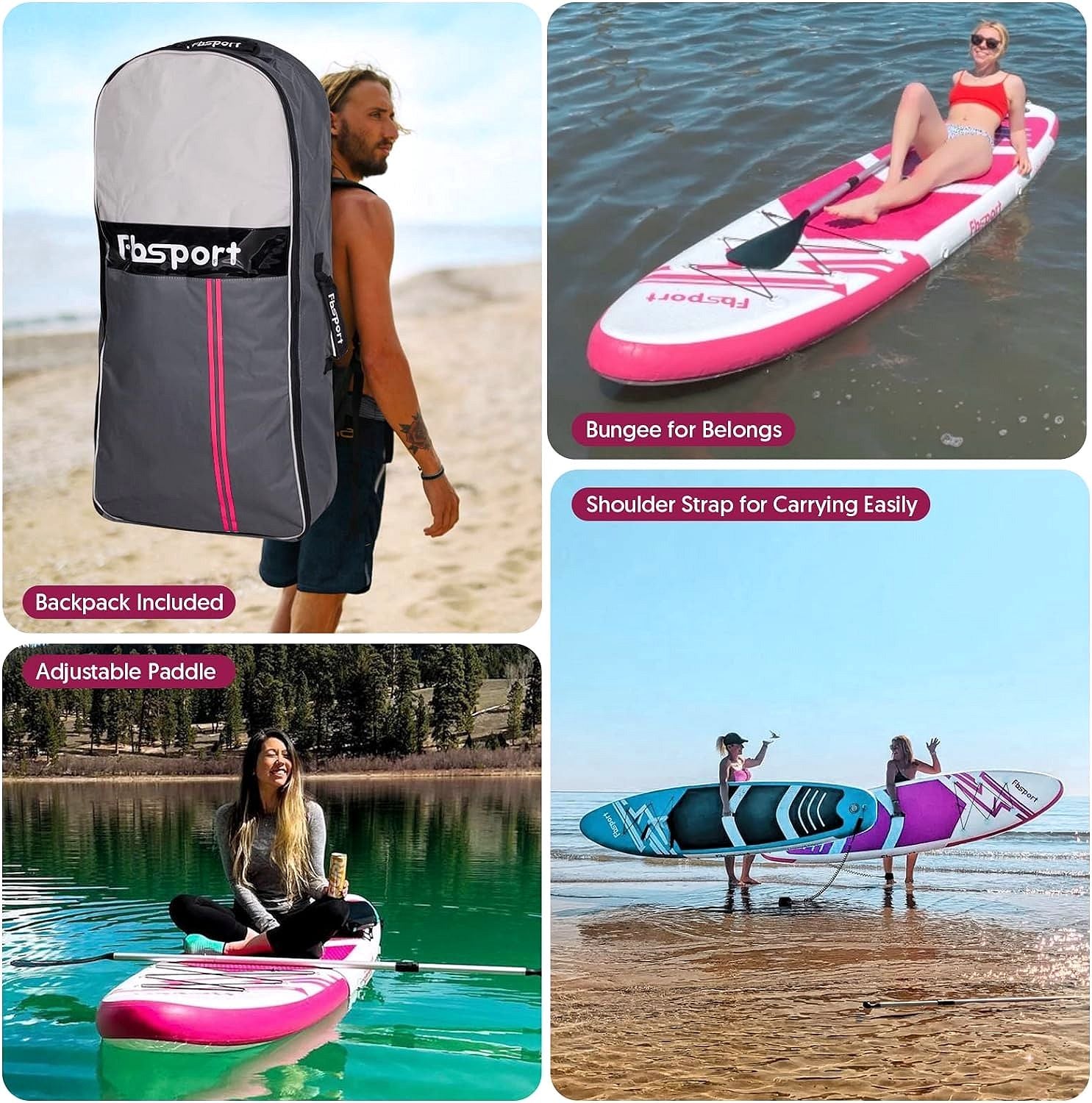 2026 Premium Stand Up Paddle Board, Yoga Board with Durable SUP Accessories & Carry Bag | Wide Stance, Surf Control, Non-Slip Deck, Leash, Paddle and Pump for Youth & Adult
