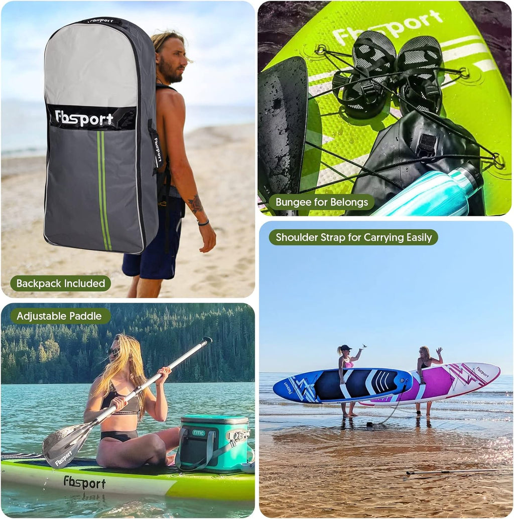 2026 Premium-Stand-Up-Paddle-Board, Yoga-Board mit strapazierfähigem SUP-Zubehör und Tragetasche | Breiter Stand, Surf-Kontrolle, rutschfestes Deck, Leine, Paddel und Pumpe für Jugendliche und Erwachsene