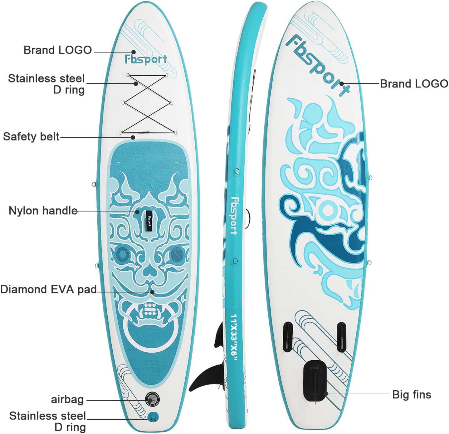 2026 Premium-Stand-Up-Paddle-Board, Yoga-Board mit strapazierfähigem SUP-Zubehör und Tragetasche | Breiter Stand, Surf-Kontrolle, rutschfestes Deck, Leine, Paddel und Pumpe für Jugendliche und Erwachsene