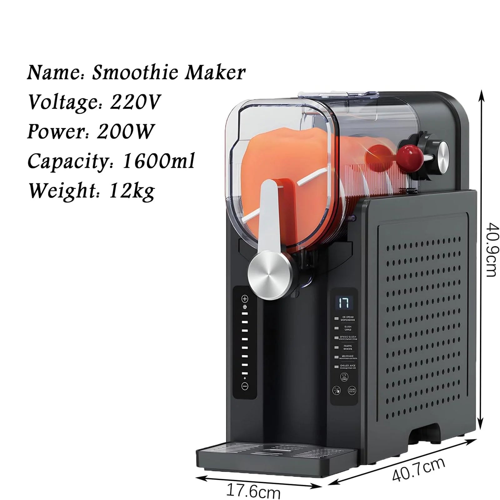 2026 2025 Machine à Boissons Slush Automatique, 1600 ml, Machine à Glace Soft, Pas de Glace Nécessaire, Écran LED, 6 Programmes Préréglés, Pour Maison, Restaurant, Bureau, Snack Bar, Magasin de Boissons Fraîches