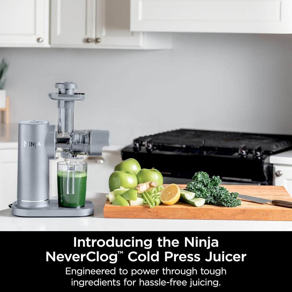 2026 2025 Ninja NeverClog Extracteur à Froid, Puissant, Contrôle Total de la Pulpe, Sur Plan de Travail, Électrique, 2 Fonctions de Pulpe, Compatible Lave-Vaisselle, 2ème Génération, JC151