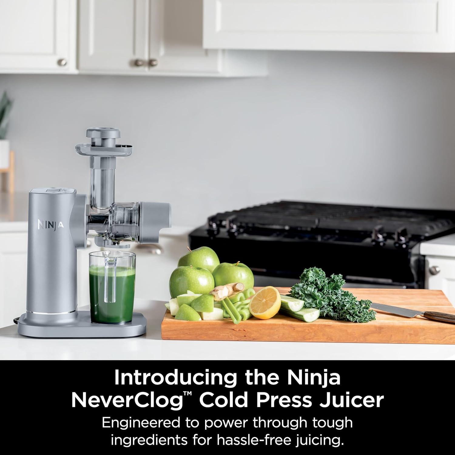 2026 2025 Ninja NeverClog Extracteur à Froid, Puissant, Contrôle Total de la Pulpe, Sur Plan de Travail, Électrique, 2 Fonctions de Pulpe, Compatible Lave-Vaisselle, 2ème Génération, JC151