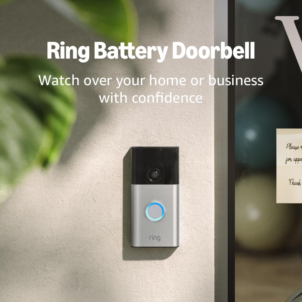 2026 2025 Ring Sonnette Vidéo sur Batterie, Vidéo Plein Pied, Vue en Direct avec Audio Bidirectionnel et Détection de Mouvement (dernier modèle)