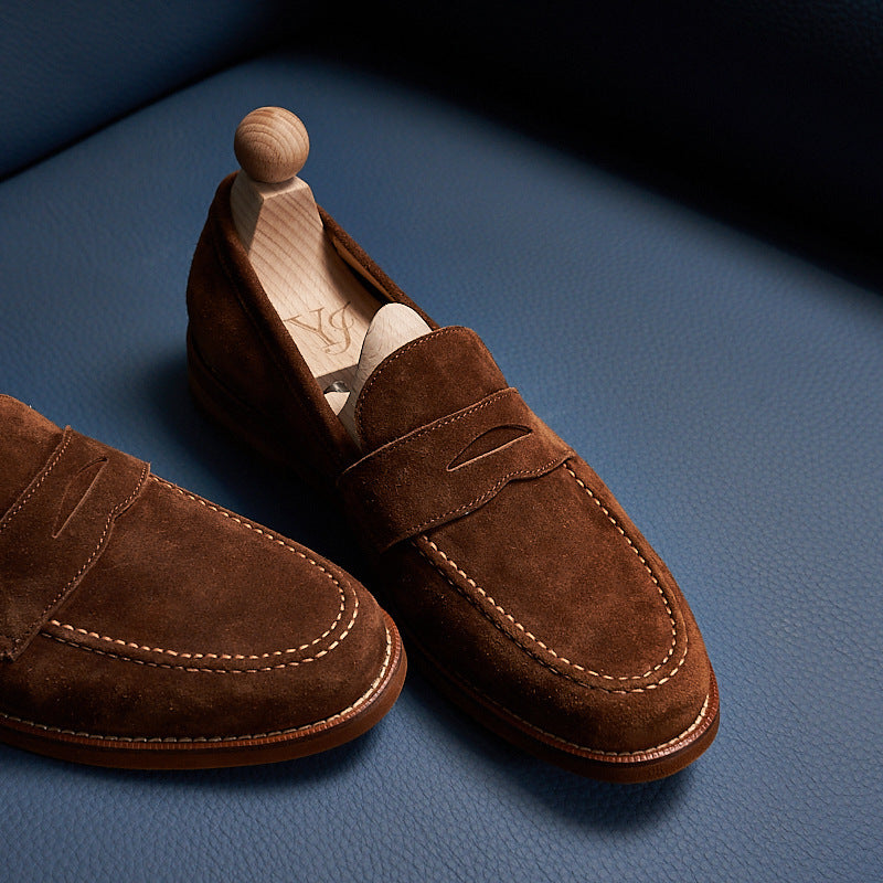 Mocassins fait main rétro en cuir intemporel pour homme