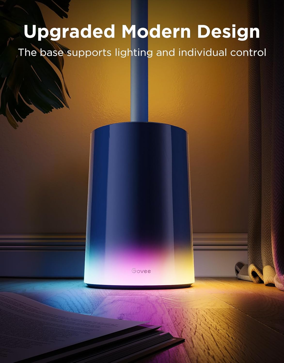 2026 2025 Lampadaire Govee 2 avec Matter, LED RGBIC, Blanc Chaud et Froid, Compatible Alexa, 1725 lm, Synchronisation Musique, Modes Scènes, Lampadaire Intelligent pour Salon et Chambre, Noir (1 Pièce)