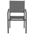 2026 Lot de 8 chaises en aluminium anthracite - textilène gris Happy Garden