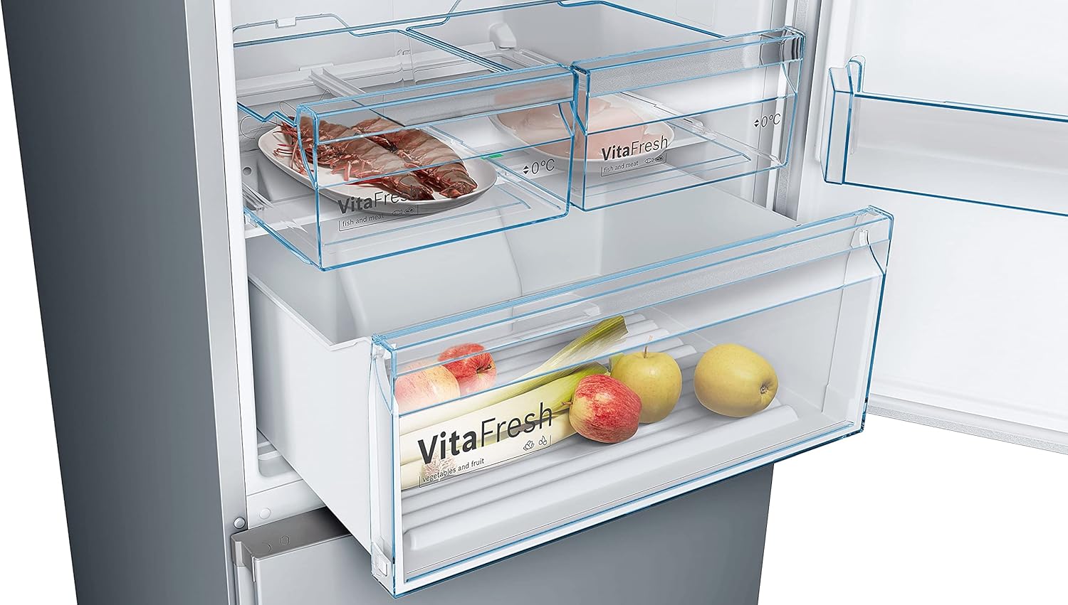2026 Bosch KGN49XLEA Série 4 - Réfrigérateur Combiné pose-libre - 438 L - 203 x 70 (H x L) - Inox