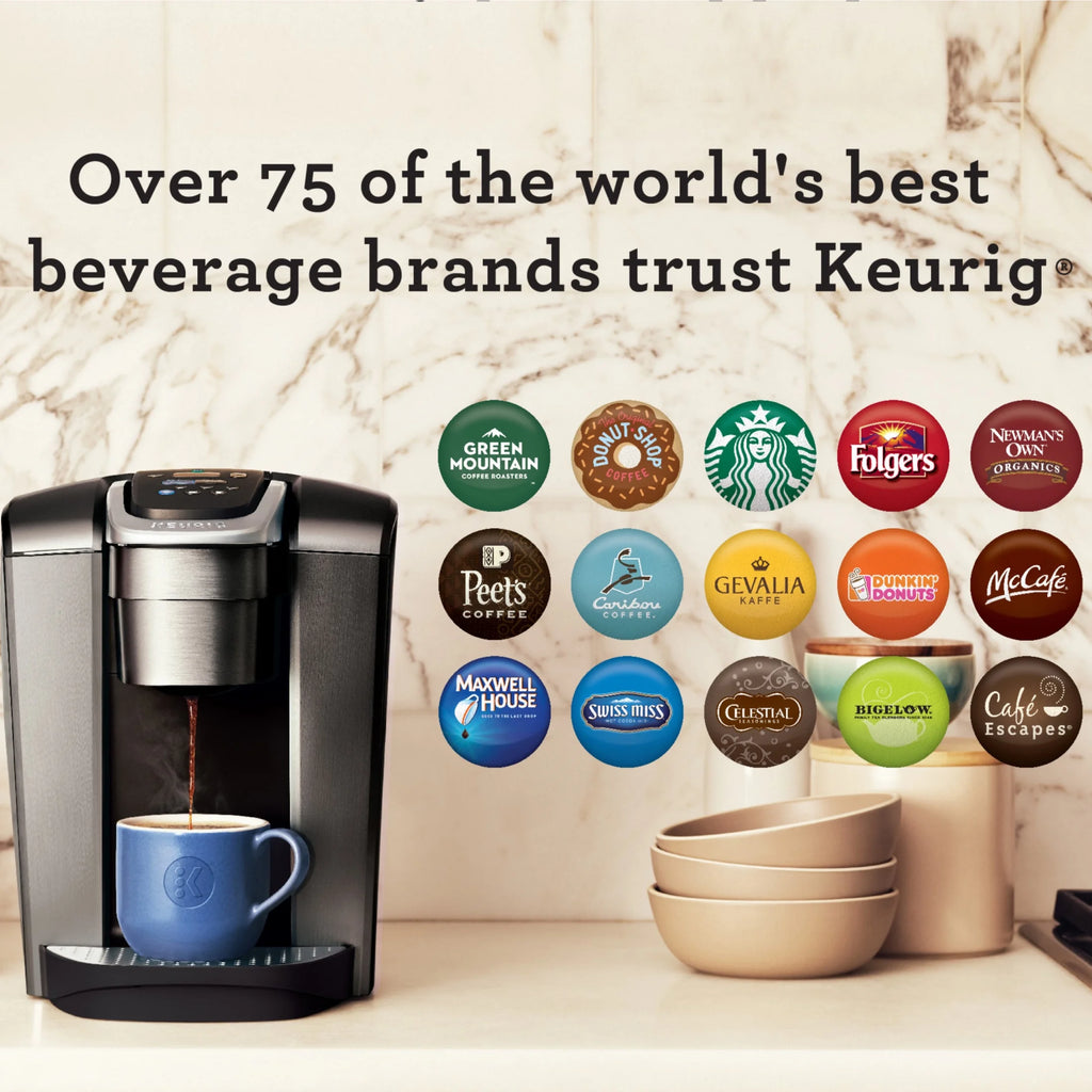 2026 2025 Keurig K-Elite – Machine à Café à Dosettes K-Cup à Portion Unique, Finition Brossée Slate, Programmable pour Café Chaud et Glacé