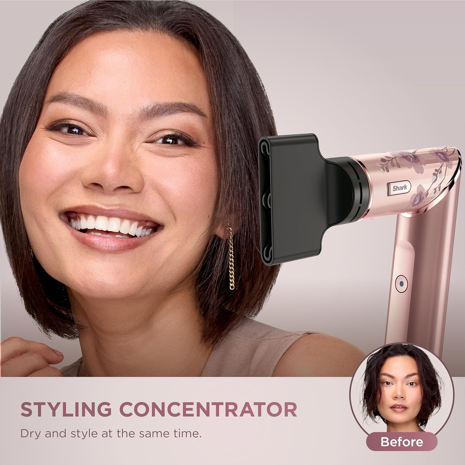 2026 2025 Système de coiffage et de séchage Shark HD430 FlexStyle, sèche-cheveux brosse puissant et multi-styler avec boucleurs Auto-Wrap, brosse plate, brosse ovale et embout concentrateur, coloris Stone