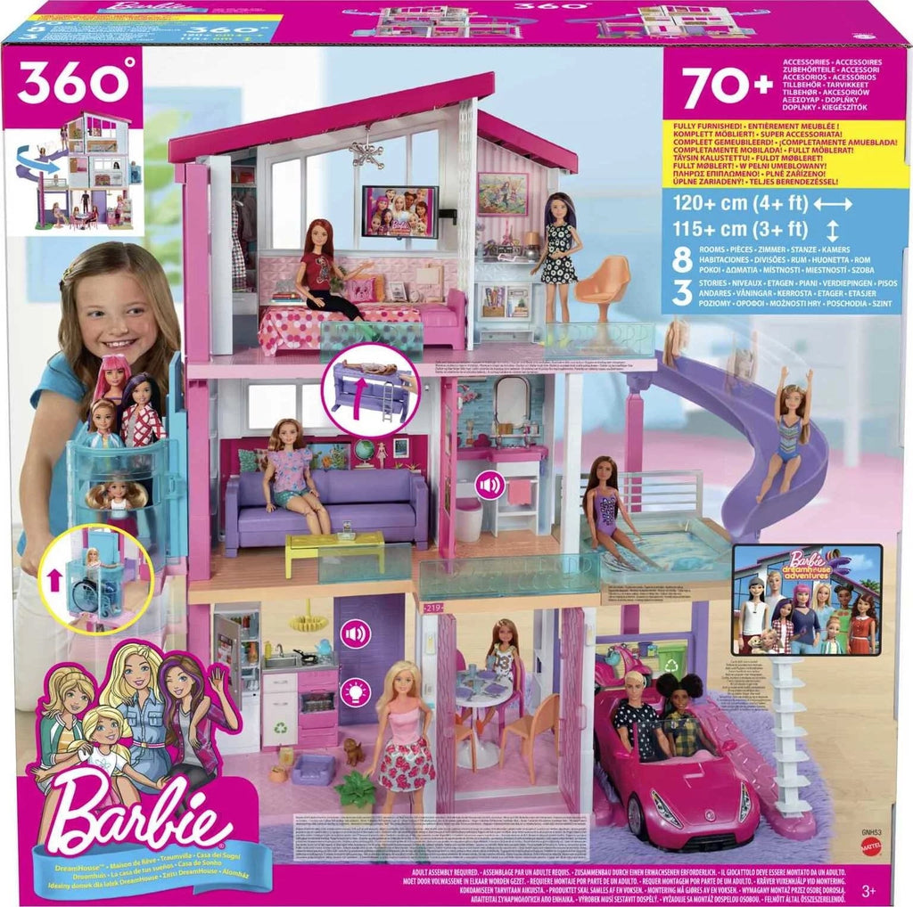 2026 2025 Casa delle bambole Barbie DreamHouse con oltre 70 accessori,ascensore funzionante,luci e suoni -