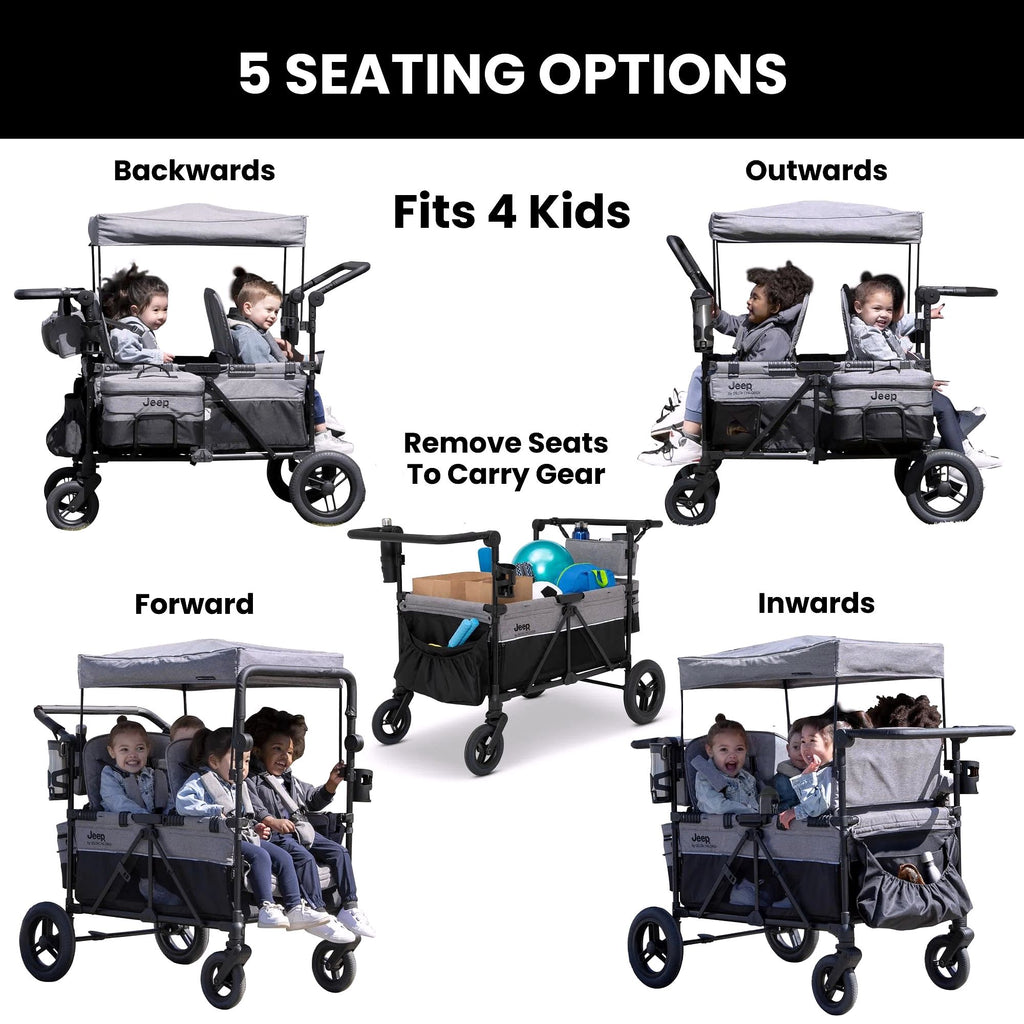 2026 Jeep Wrangler Deluxe Wagon Poussette 4 places – par Delta Children