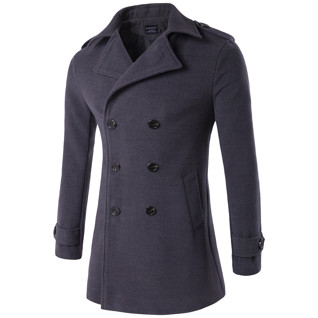 Trench-coat croisé élégant hiver classique pour homme