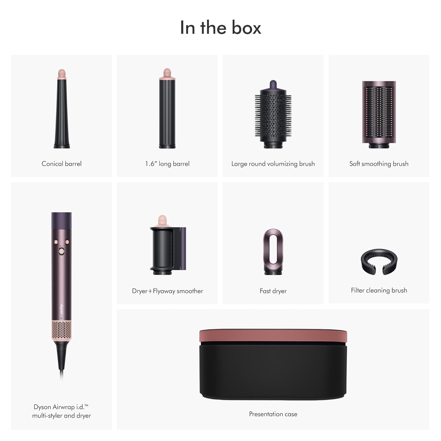 2026 2025 Dyson Airwrap i.d.™ Multi-Styler et Sèche-Cheveux – Édition Limitée Jasper Plum pour Cheveux Longs à Ondulés