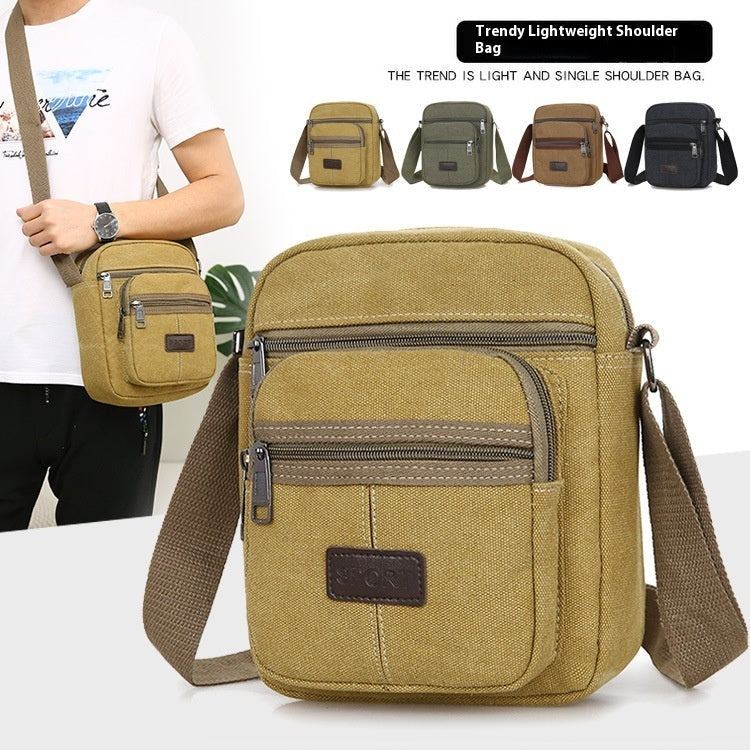 Men's Retro Canvas Messenger Shoulder Bag Casual Everyday Crossbody - LAKD London