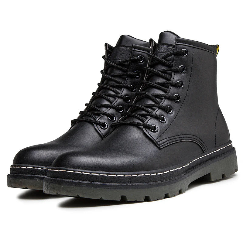 2026 Men's Biker Martin Style Lace Up Combat Ankle Boots Casual