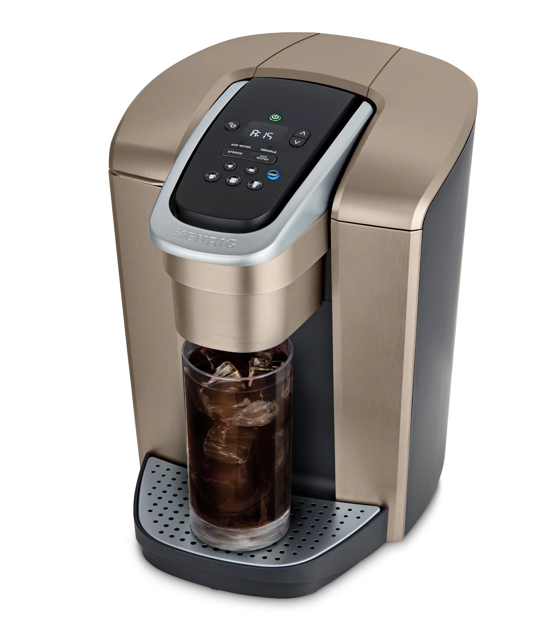 2026 2025 Keurig K-Elite – Machine à Café à Dosettes K-Cup à Portion Unique, Finition Brossée Slate, Programmable pour Café Chaud et Glacé