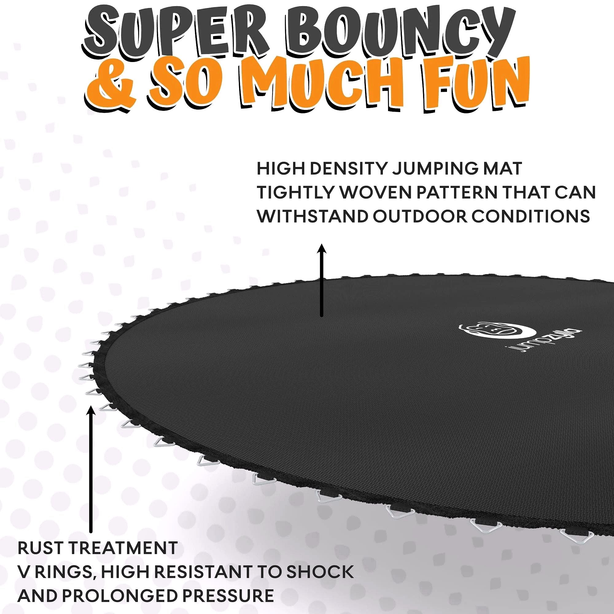 2026 Trampoline d’extérieur JUMPZYLLA avec filet de sécurité pour enfants – 8 FT
