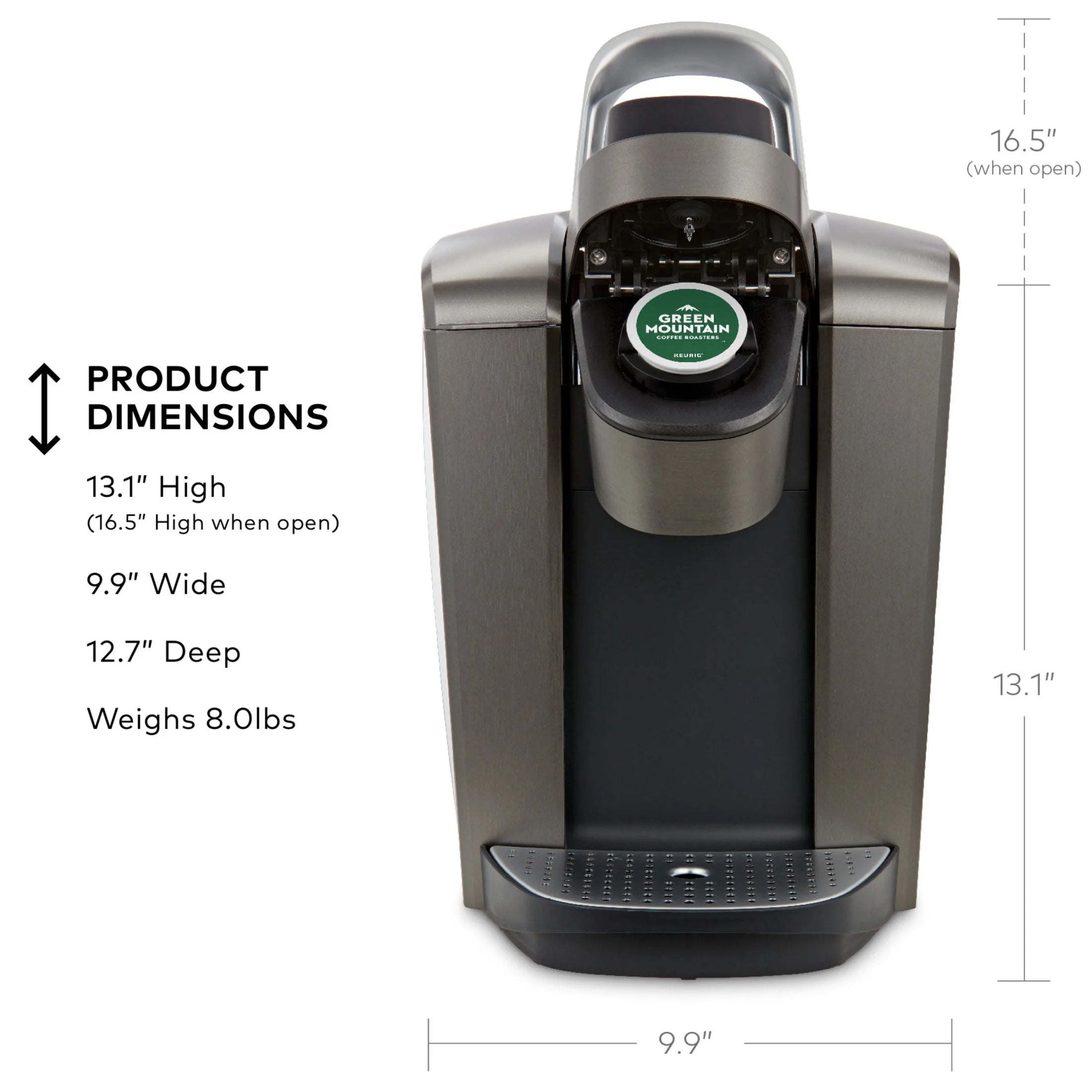 2026 2025 Keurig K-Elite – Machine à Café à Dosettes K-Cup à Portion Unique, Finition Brossée Slate, Programmable pour Café Chaud et Glacé