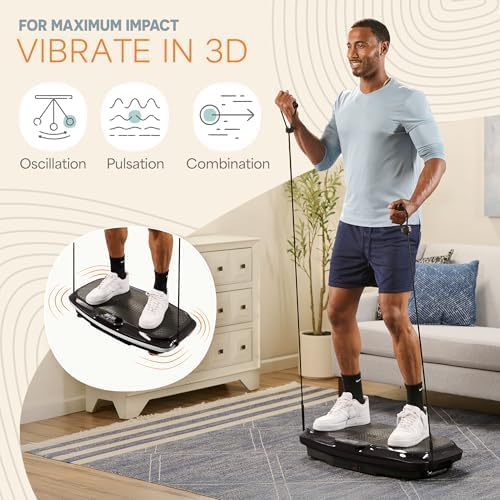 2026 2025 Lifepro Plateforme Vibrante d’Exercice avec Points d’Acupuncture Magnétiques - Plateforme Vibrante pour Tout le Corps pour Débutants et Récupération - Massage Drainage Lymphatique pour Tonification Musculaire et Fitness Général