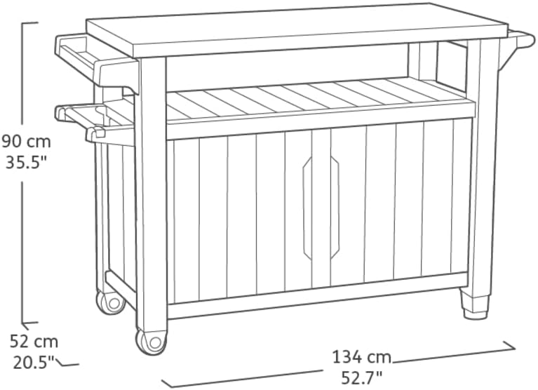 2026 2025 Keter Unity XL – Desserte Barbecue 316L, Rangement 207L + Plan de Travail Inox, Édition Limitée