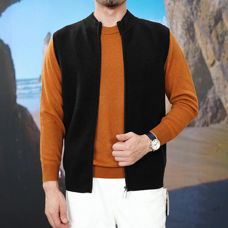 Gilet élégant décontracté tricoté chaud coupe ample pour homme