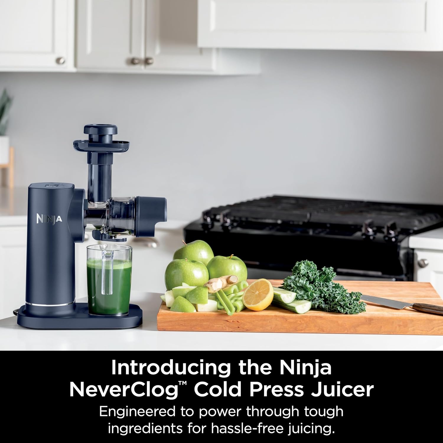 2026 2025 Ninja NeverClog Extracteur à Froid, Puissant, Contrôle Total de la Pulpe, Sur Plan de Travail, Électrique, 2 Fonctions de Pulpe, Compatible Lave-Vaisselle, 2ème Génération, JC151