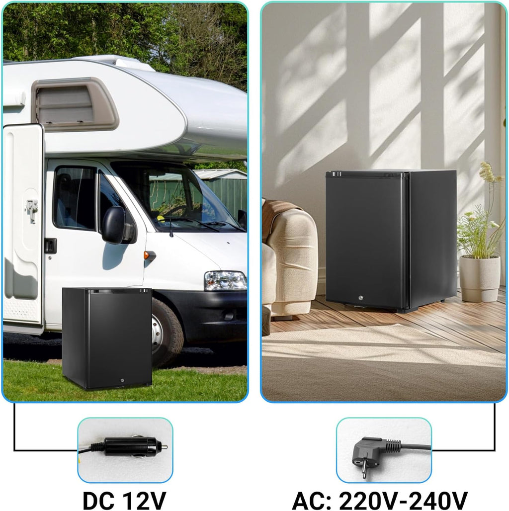 2026 SMETA Frigo 12V, Réfrigérateur Camping 12V 220V 40L, Frigo Caravane, Mini Frigo de Chambre, Frigo 12V Camping Car, Réfrigérateur pour Voiture, Van, Fourgon, Bureau, Gîte - Noir